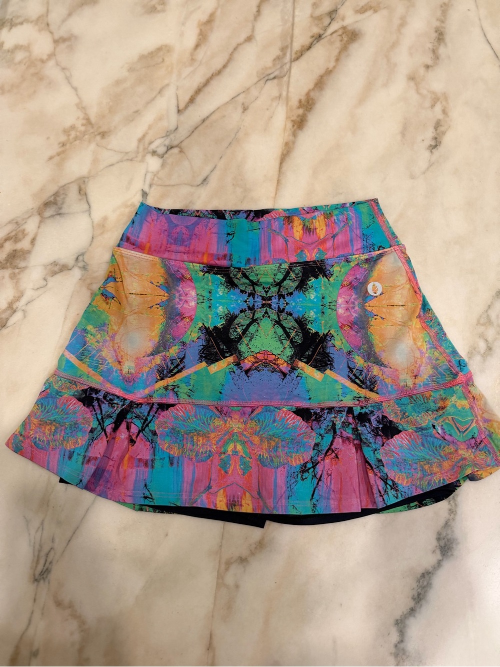 Lot of 2 Dona Jo multicolor abstract printed tennis skirts - size 1 small EUC - Picture 2 of 5